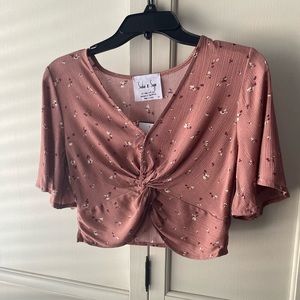 mauve/light pink floral top